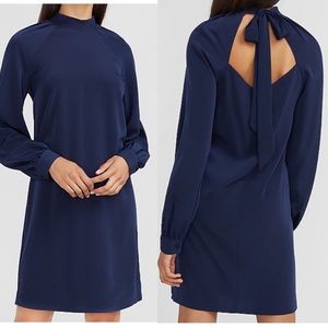 Express Mock Neck Tie Back Dress